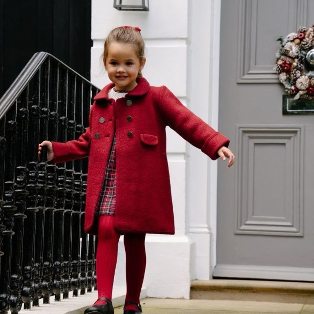 AMAIA Red Pea Coat